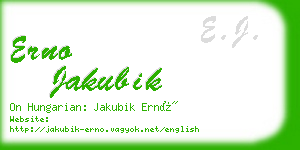 erno jakubik business card